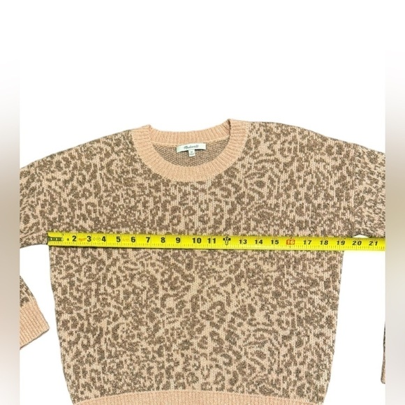 Madewell Merino Wool Sweater Leopard Print Crew Neck Pullover Womens XS - Picture 8 of 11